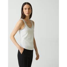 Theory Women Tops Theory Ribbed Scoop-Neck Tank Top - Ivory