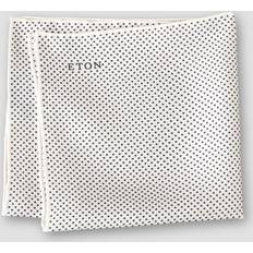Bröstnäsdukar Eton Men's Polka Dot Silk Pocket Square - White