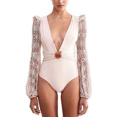 PatBO Seashell Long Sleeve One Piece Swimsuit