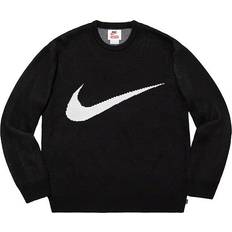 Supreme SS19 x Nike Swoosh Sweater Crossover Logo Printing Unisex - Black
