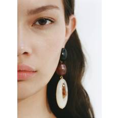 Mango Long Beaded Earrings - Maroon