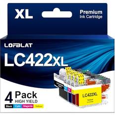 LOFBLAT Druckerpatronen Ersatz für Brother LC-422VAL LC422 XL - 4 Pack