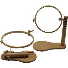 Broderiringar Grandado Round Wooden Embroidery Hoop Frame Stand Rack Holder 24cm