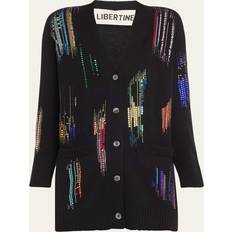 FWB Oversized Cardigan with Crystal Detail - Black