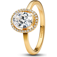 Pandora Oval Glittrande Halo Statementring - Guld