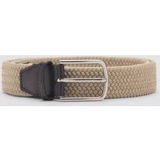 Beige - Men Belts Mango Braided Elastic Belt - Beige