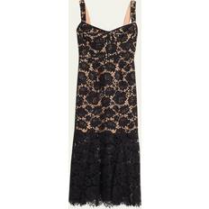 Polyamide Dresses Self-Portrait Fine Lace Midi Dress - Black