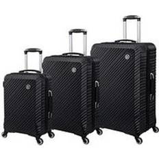 IT Luggage Wheels Suitcase Sets IT Luggage Set of 3 Recline Hard Shell Suitcases Black