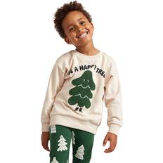 Knitted Sweaters Lindex Kids' Happy Tree Jumper - Light Beige