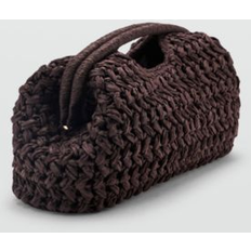 Mango bag Mango Natural Fiber Clutch Bag - Chocolate