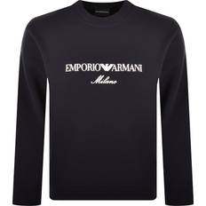 Emporio Armani Jumpers Emporio Armani Embroidered Logo Sweatshirt - Navy