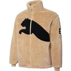 Puma Bruna Ytterkläder Puma Sherpa Contrasting Colors Large Logo Lamb's Wool Stay Warm Jacket - Brown