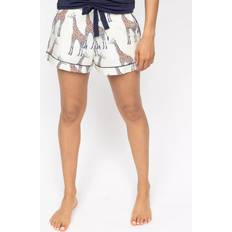 Cyberjammies Georgina Giraffe Print Pyjama Shorts - Cream