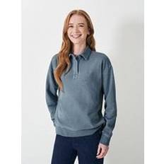 Crew Clothing Pigment Dyed Rugby Sweatshirt - Blue