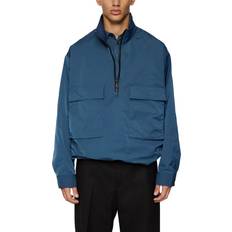 J.Lindeberg Men Outerwear J.Lindeberg Ronson Half Zip Overshirt - Blue