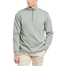 Armor-Lux Pull Ample Col Montant Zippé En Coton Bio - Kaki