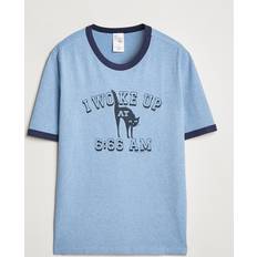 Nudie Jeans Herr Överdelar Nudie Jeans Ricky Printed Ringer T-Shirt - Blue Melange