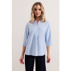 Phase Eight Shirts Phase Eight Cynthia Pleat Front Shirt - Blue