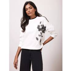 Velvet Jumpers Mint Velvet Placement Floral Sweatshirt - White