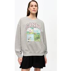 Ganni Tröjor Ganni BD Oversized Sweatshirt Dam Långärmade Blusar - Paloma Melange