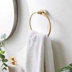 Gold Towel Rails, Rings & Hooks Dunelm Minimal Luxe Gold Marble Effect Towel Ring