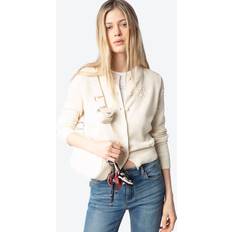 Silk - Women Cardigans Zadig & Voltaire Alpha Stars Cardigan Ecru