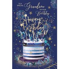 Cherry Orchard Luxury Grandson Birthday Card Grayson Range Gold Foil Finish Gold Envelope