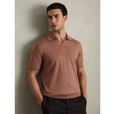 Wool Polo Shirts Reiss Duchie Merino Wool Polo Shirt - Dusty Blush Pink