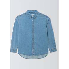 Blue - Unisex Shirts Carhartt WIP Long Sleeve Lucas Denim Shirt - Blue