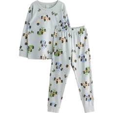 L Nattplagg Lindex Kids' Racing Pyjamas - Light Dusty Blue