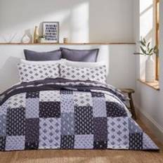 Dunelm Global Block Print - Bedspread Blue