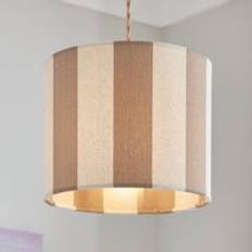 Dunelm Beatrice Stripe Drum Lamp - Natural Shade