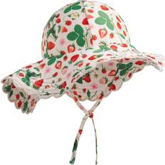 Hvid Solhatte Børnetøj Molo Nuka Strawberry Field - Beige
