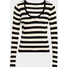 ATM Anthony Thomas Melillo Striped Wool Long-Sleeve Sweater - Black/Chalk