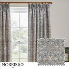 Strawberry Thief Jacquard Pencil Pleat Curtains 167cm x 228cm Beige