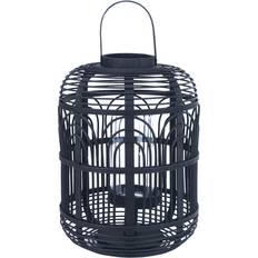 Lanterns Pacific Lifestyle Black Bamboo and Glass Large Lantern