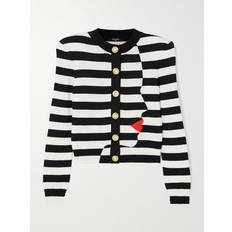 Balmain Clothing Balmain Face Mariniere Knit Strong-Shoulder Cardigan - Black Multi