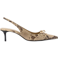 Mango Kittenschoenen Met Slangenleereffect - Open Beige
