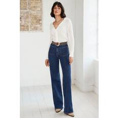 Mint Velvet Comfort Stretch Relaxed Straight Jeans - Blue
