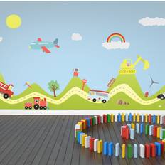 Happy Cars Wall Sticker 120 cm H X 180 cm W
