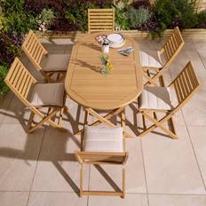 Rowlinson Patio Dining Sets Rowlinson Oval 7 Piece 6 Person Outdoor Table Brown Patio Dining Set
