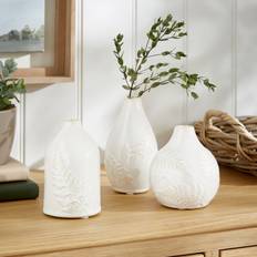 Churchgate Set of 3 Fern Ceramic Bud Vases Ivory Vase