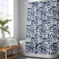 Elements Coastal Boats Shower Curtain Blue