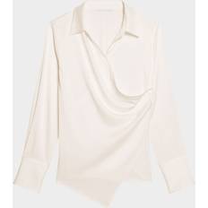 Clothing Helmut Lang Fluid-Satin Relaxed Wrap Shirt - Ivory