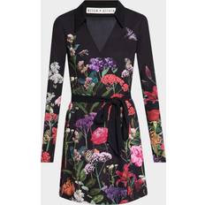 Clothing Alice + Olivia Millicent Long-Sleeve Flare Mini Dress Secret Garden