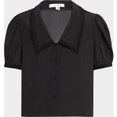 Frame Bluser Frame Polka-Dot Silk Blouse - Black