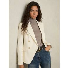Clothing Reiss Tally Wool Blend Double Breasted Blazer - White