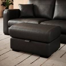 Leathers Foot Stools Dunelm Carson Vintage Leather Footstool Black Foot Stool