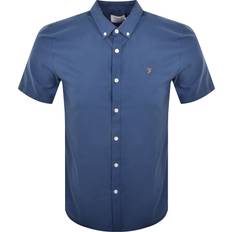 Yellow Shirts FARAH Vintage Brewer Short Sleeve Shirt - Blue