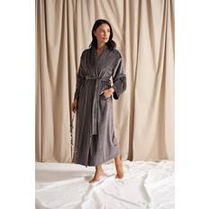 Solid Colours Robes Pretty You London Women's Velour Longline Dressing Gown - Raven